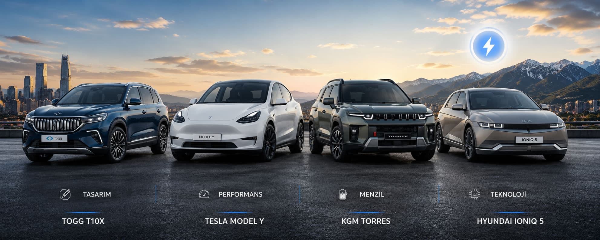 Togg T10X, Tesla Model Y, KGM Torres EVX ve Hyundai Ioniq 5: Hangisi, Neden Alınır? - Otomobil İncelemeleri kategorisinde blog yazısı görseli